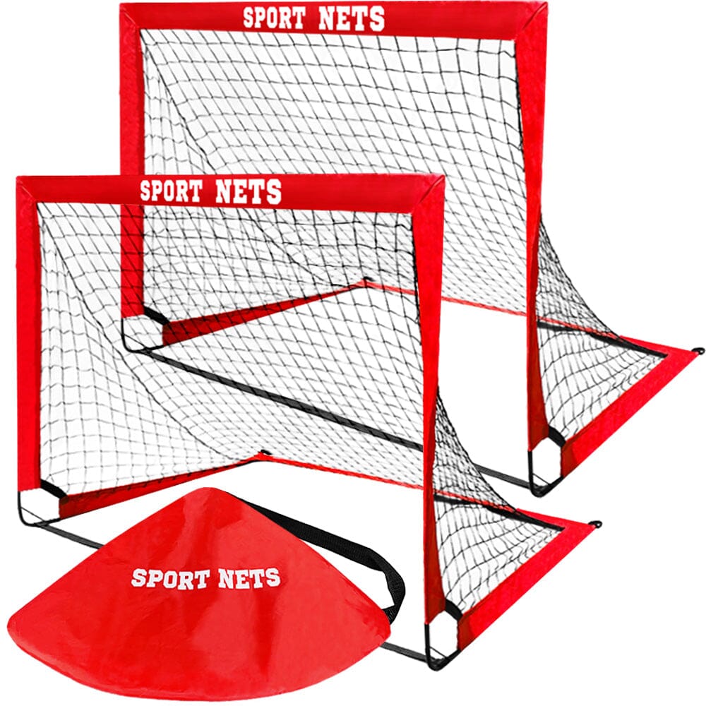 Sport Nets Portable Pop-Up Soccer Goals -Set of Two Portable Soccer Nets with Carry Bag (4 Foot)