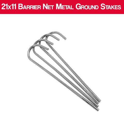 21x11 Barrier Net Replacement Metal Ground Stakes - Set Of 4