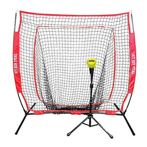 Portable 5 X 5 Hitting Net With Travel Tee - Perfect For Baseball and Softball