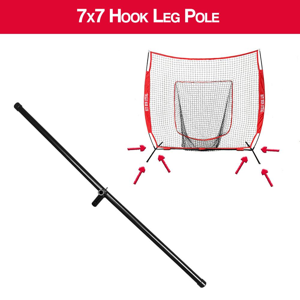 7x7 Baseball or Softball Net Replacement Hook Leg Pole