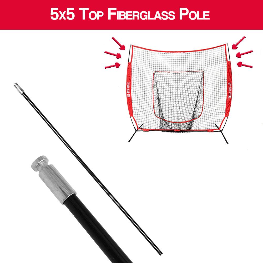 5x5 Hitting Net Replacement Top Fiberglass Pole