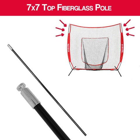 7x7 Baseball or Softball Net Top Fiberglass Pole Replacement