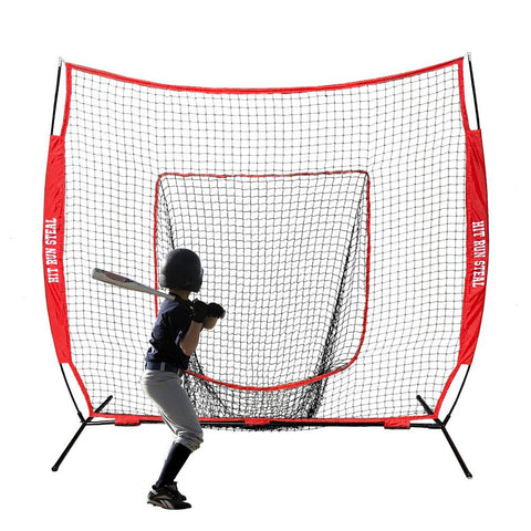 Sport Nets Baseball / Softball Hitting Net - 7 x 7 Practice Large Mouth Net with Bow Frame LIFETIME WARRANTY