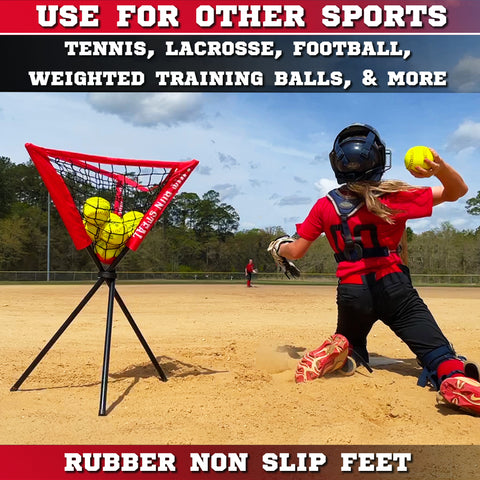 Hit Run Steal XL Baseball / Softball Portable Batting Practice Ball Caddy