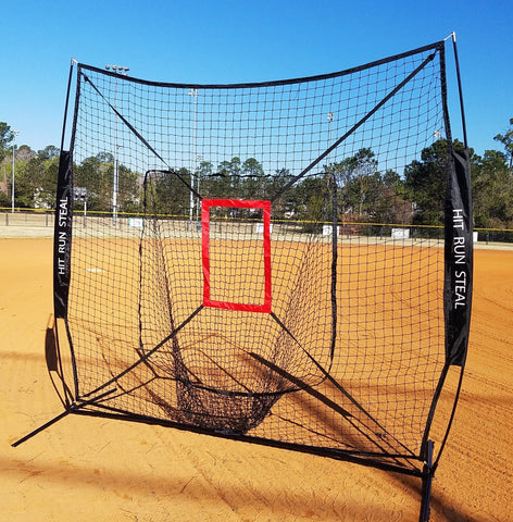 Baseball / Softball Hitting Net With Strike Zone Attachment