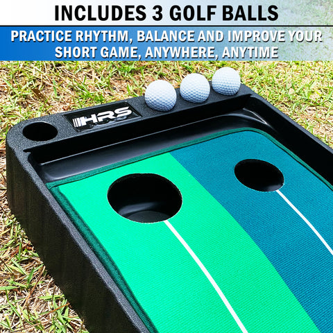 Indoor Golf Putting Practice Green With 3 Golf Balls- Great For Any Indoor Space/Office/Basement/Living Room - Automatic Ball Return