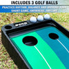 Image of Indoor Golf Putting Practice Green With 3 Golf Balls- Great For Any Indoor Space/Office/Basement/Living Room - Automatic Ball Return