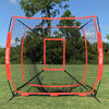 Image of Portable Baseball and Softball Hitting Net - 5 x 5 Large Mouth Net and Strike Zone Attachment