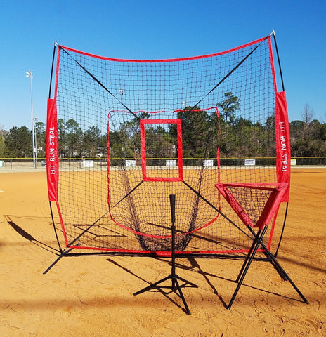 Portable Hitting Net with Travel Tee, Ball Caddy and Strike Zone