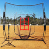 Image of Sport Nets Baseball / Softball Hitting Net - 7 x 7 Practice Large Mouth Net with Bow Frame LIFETIME WARRANTY