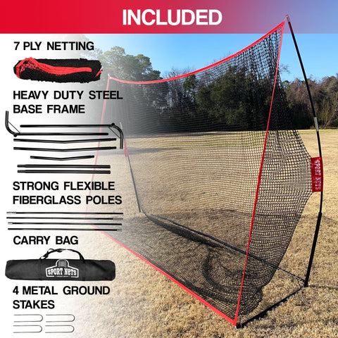 Heavy Duty 10x7 Golf Hitting Net - Perfect Golf Practice Net. Use Indoor, Outdoor, Garage, Backyard, Or In Any Open Field