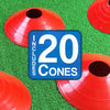 Image of 20 Bright Orange Soccer Practice Cones