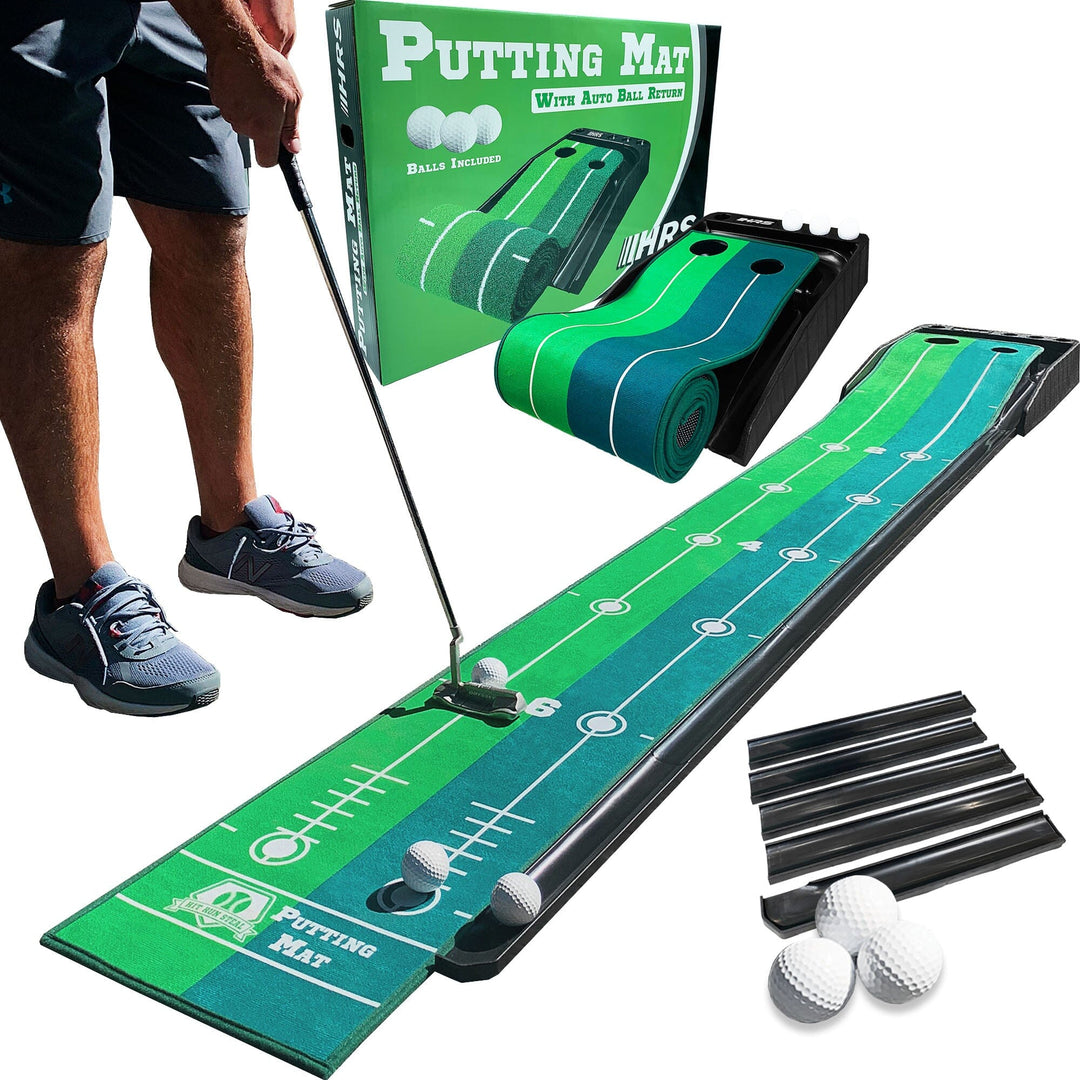 Indoor Golf Putting Practice Green - Great For Any Indoor Space / Office / Basement / Living Room - Automatic Ball Return