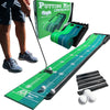 Image of Indoor Golf Putting Practice Green With 3 Golf Balls- Great For Any Indoor Space/Office/Basement/Living Room - Automatic Ball Return